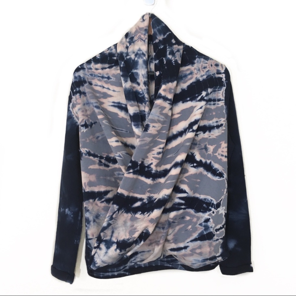 Young, Fabulous & Broke Faux Wrap Drape Sweatshirt